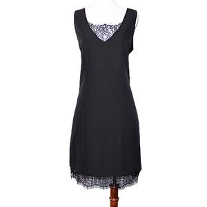 Bar III Black Lace Trim LBD Bodycon Mini Dress 6